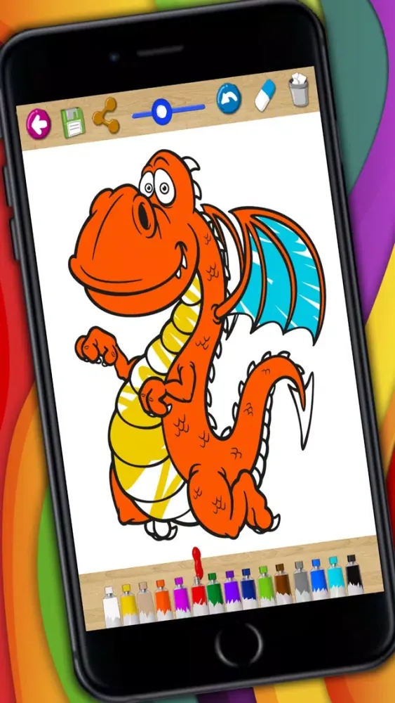 Ảnh chụp màn hình của Dragons coloring book & paint fantastic animals Premium
