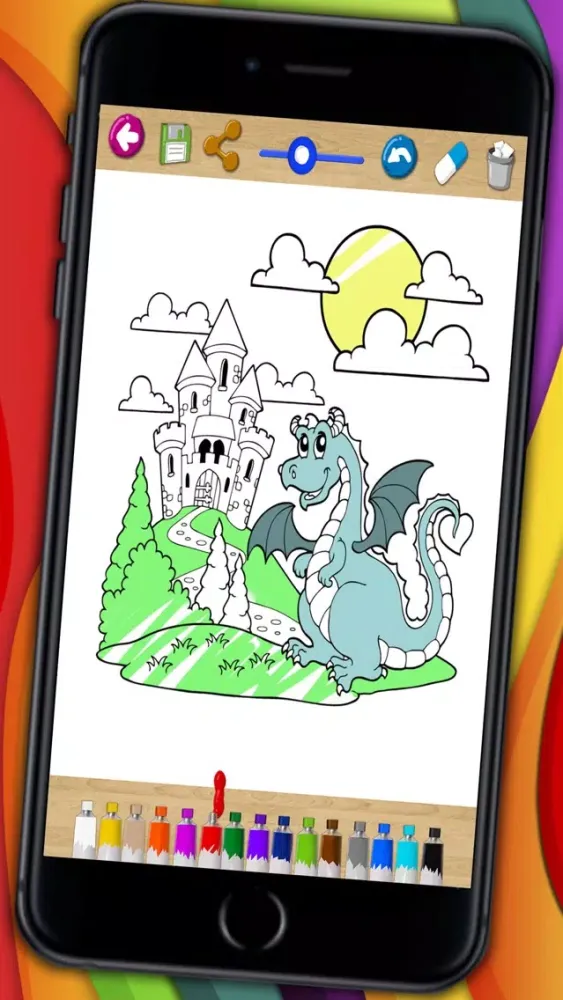 Ảnh chụp màn hình của Dragons coloring book & paint fantastic animals Premium