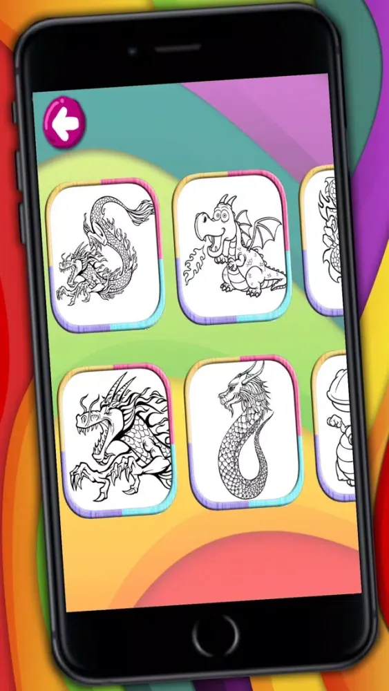 Ảnh chụp màn hình của Dragons coloring book & paint fantastic animals Premium