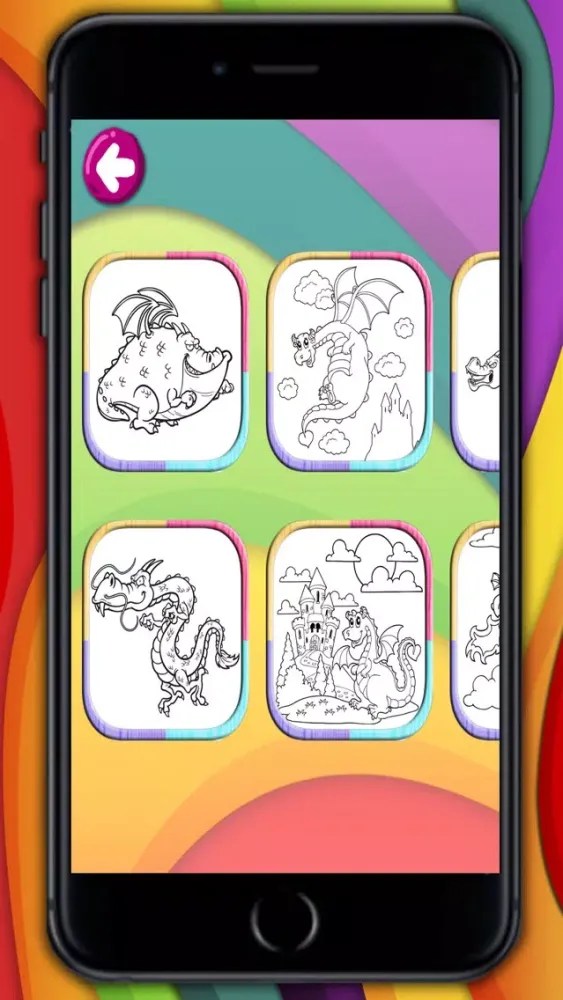 Ảnh chụp màn hình của Dragons coloring book & paint fantastic animals Premium