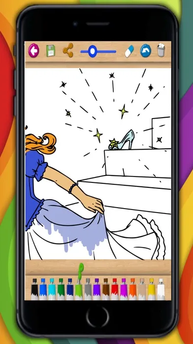ภาพหน้าจอของ Cinderella Coloring book & Paint classic fairy tales for kids