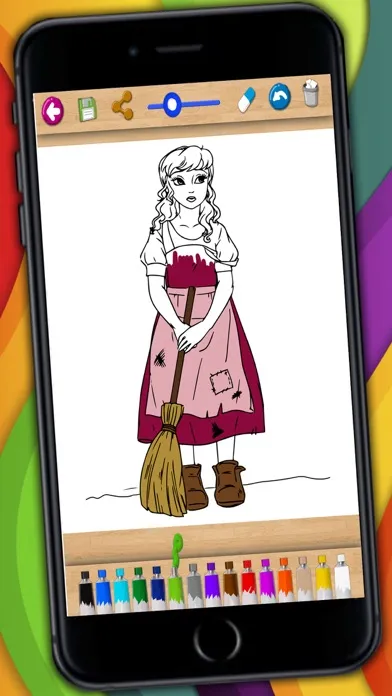 ภาพหน้าจอของ Cinderella Coloring book & Paint classic fairy tales for kids