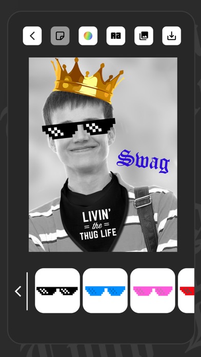 Capturas de pantalla de Thug Life Photo Stickers !