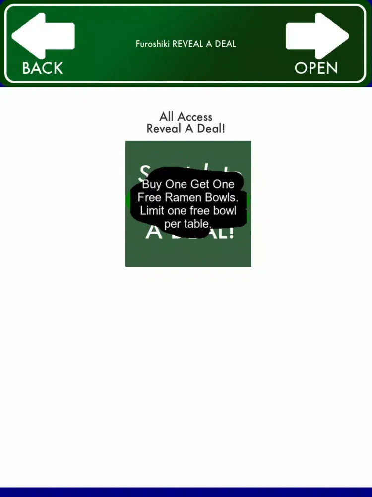 ALL ACCESS: SCAN LOGOS, PHOTOS & QR CODES to Access Menus & REVEAL A DEAL® Coupons by AllAccess.US iPad  Screenshots