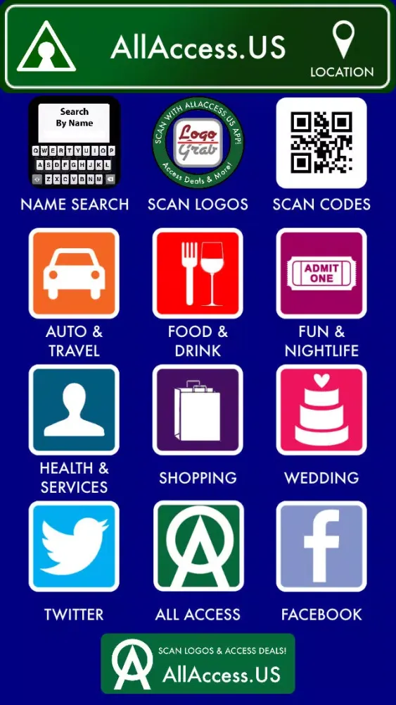 ALL ACCESS: SCAN LOGOS, PHOTOS & QR CODES to Access Menus & REVEAL A DEAL® Coupons by AllAccess.US Screenshots