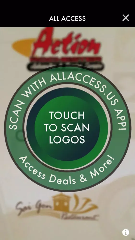 ALL ACCESS: SCAN LOGOS, PHOTOS & QR CODES to Access Menus & REVEAL A DEAL® Coupons by AllAccess.US Screenshots