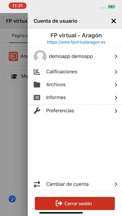 Capturas de pantalla de FP virtual Aragón