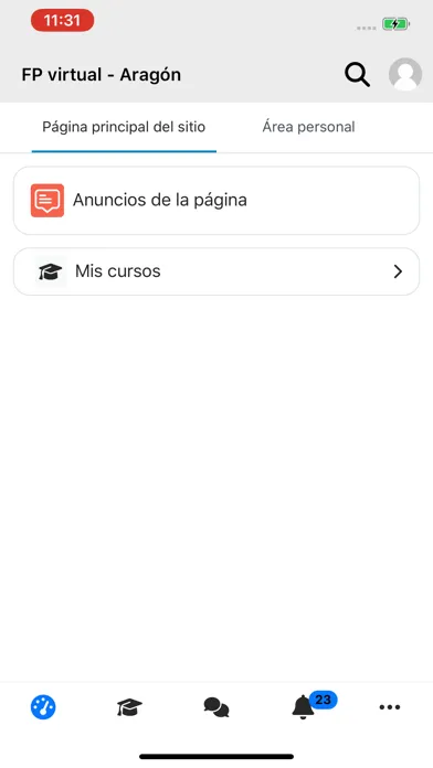 Capturas de pantalla de FP virtual Aragón