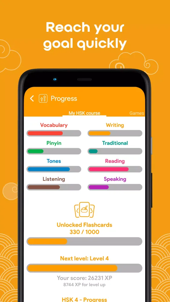 Capturas de tela do Learn Chinese HSK4 Chinesimple