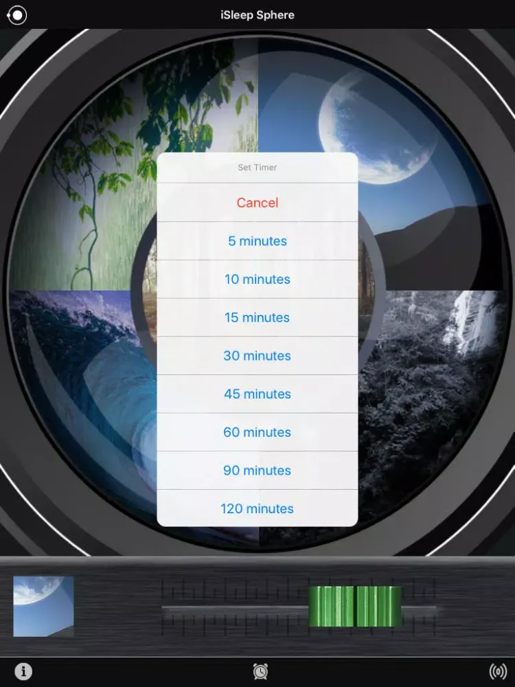 ภาพหน้าจอของ iSleep Sphere iPad 
