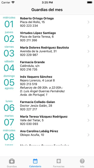Capturas de pantalla de Farmacias Avila