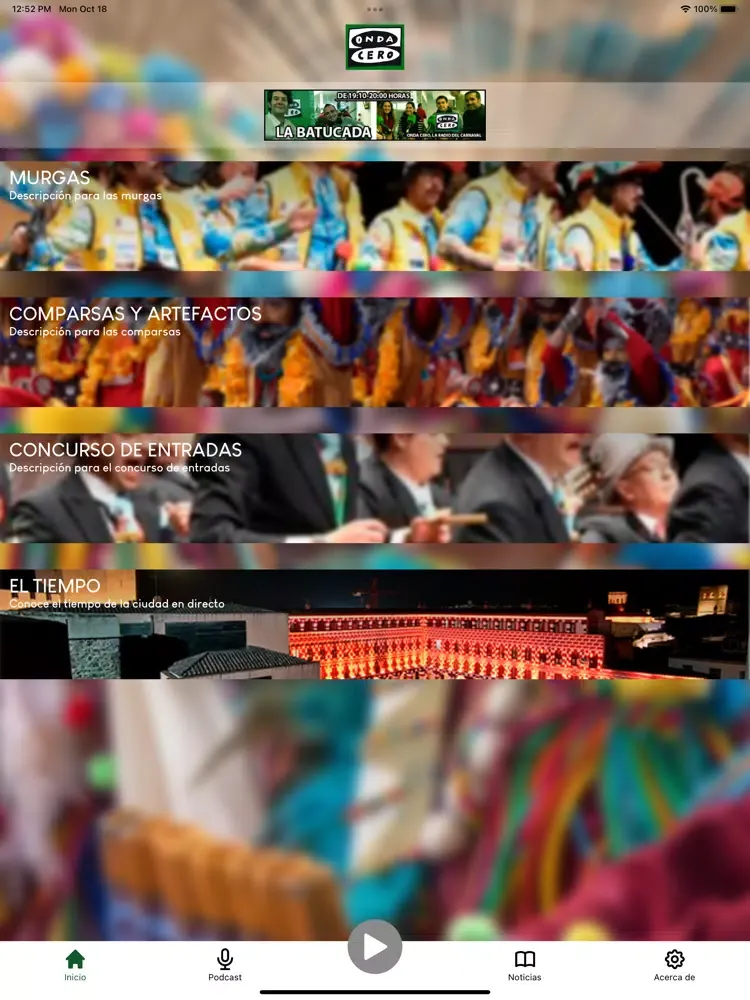 Zrzuty ekranu Onda Cero - Carnaval Badajoz iPad 