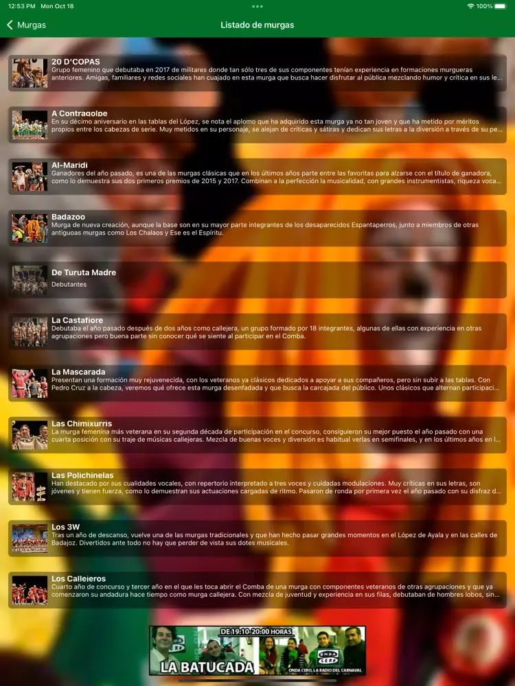 Zrzuty ekranu Onda Cero - Carnaval Badajoz iPad 