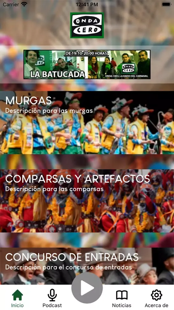 Zrzuty ekranu Onda Cero - Carnaval Badajoz