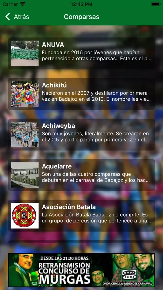 Zrzuty ekranu Onda Cero - Carnaval Badajoz