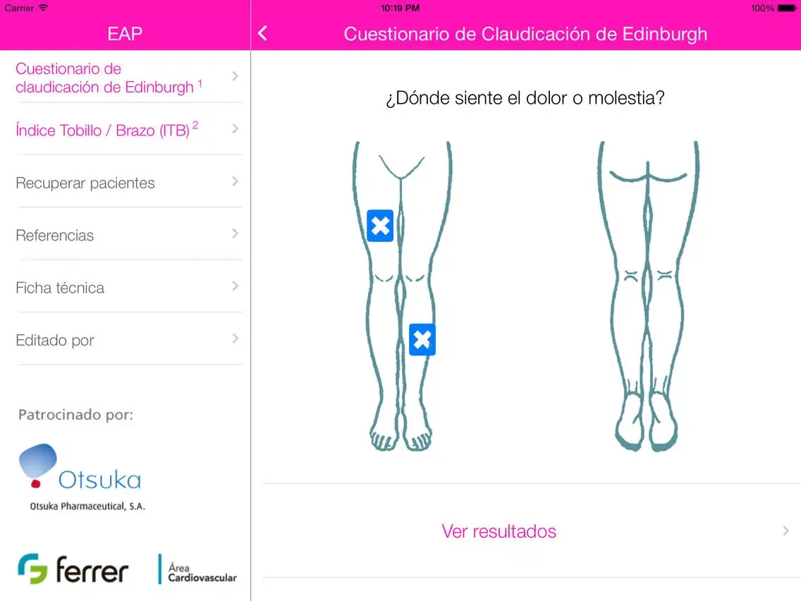 صور EAP – Enfermedad arterial periférica iPad 