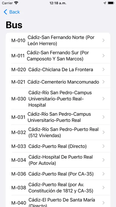 Screenshot di Consorcio Cádiz bus tren barco