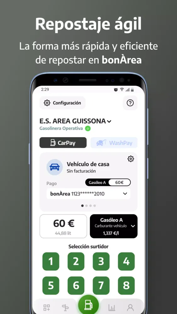 Скриншоты bonÀrea CarPay