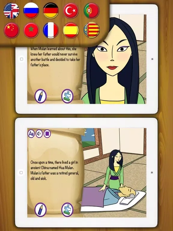 Mulan Classic tales - interactive book for kids. iPad  Screenshots