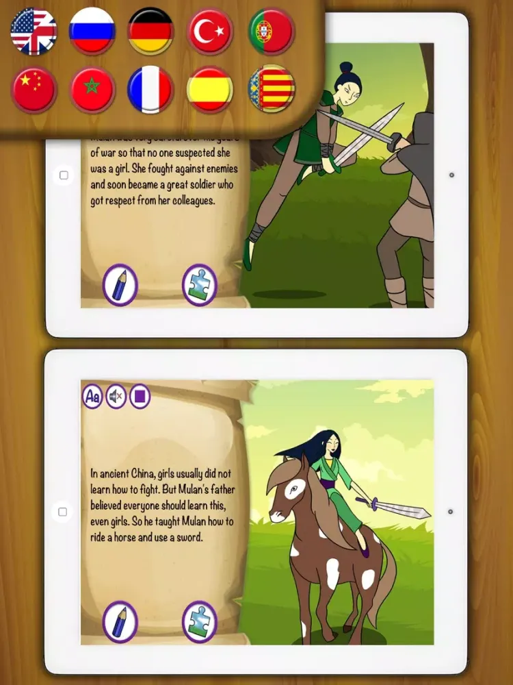 Mulan classic tales for kids - Premium iPad  Screenshots