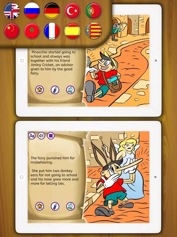 Capturas de tela do Pinocchio classic tale - Interactive book iPad 