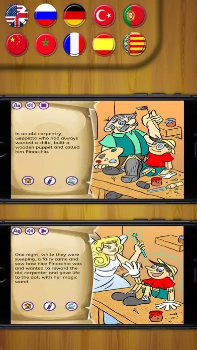 Capturas de tela do Pinocchio classic tale - Interactive book
