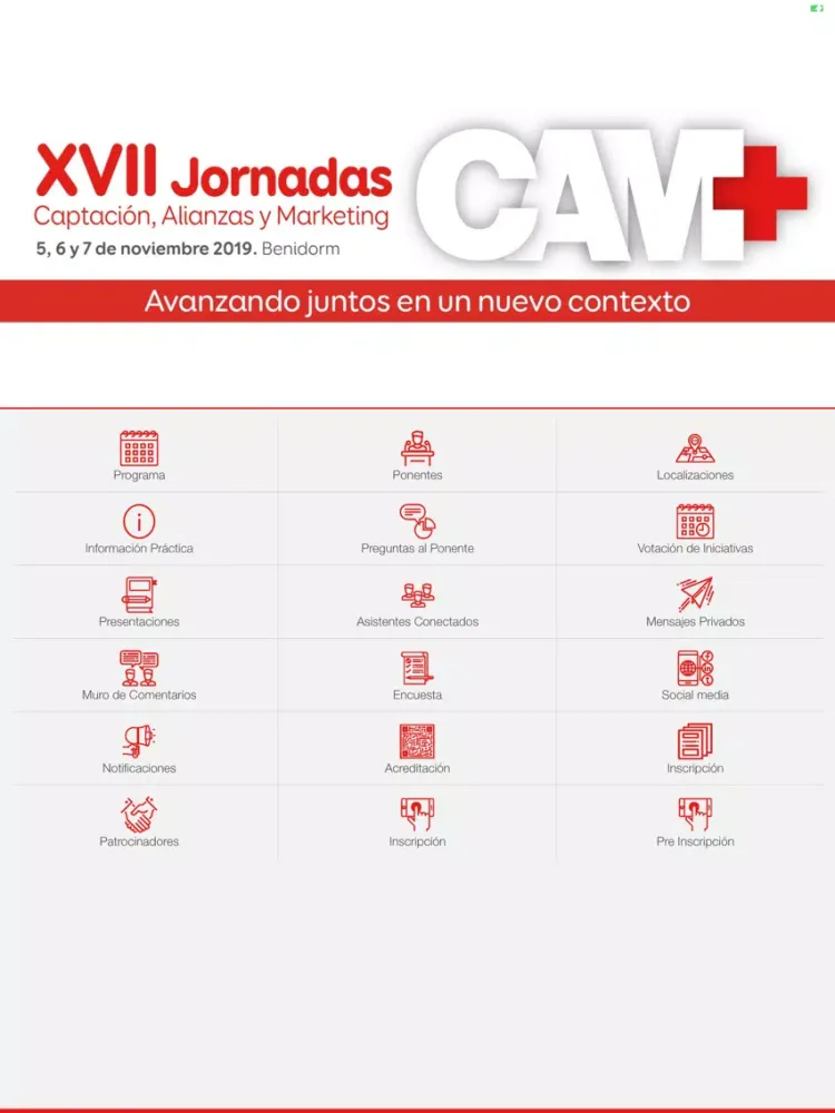 Ảnh chụp màn hình của XVII Jornadas de Captación iPad 
