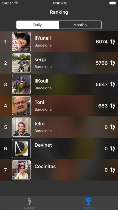 Capturas de tela do Stepper Rank