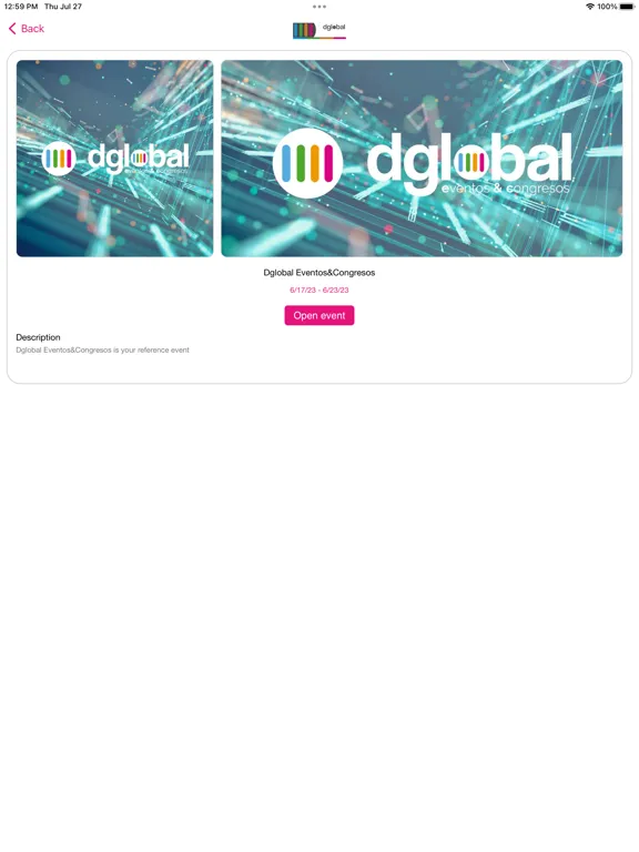 DGLOBAL CONGRESOS Y EVENTOS iPad  Screenshots