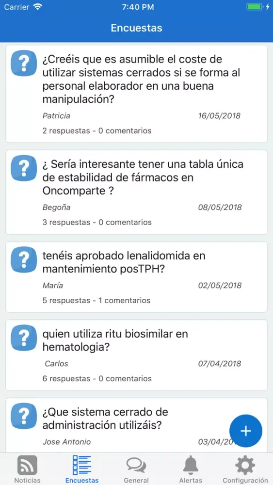 Oncomparte سکرین شاٹس