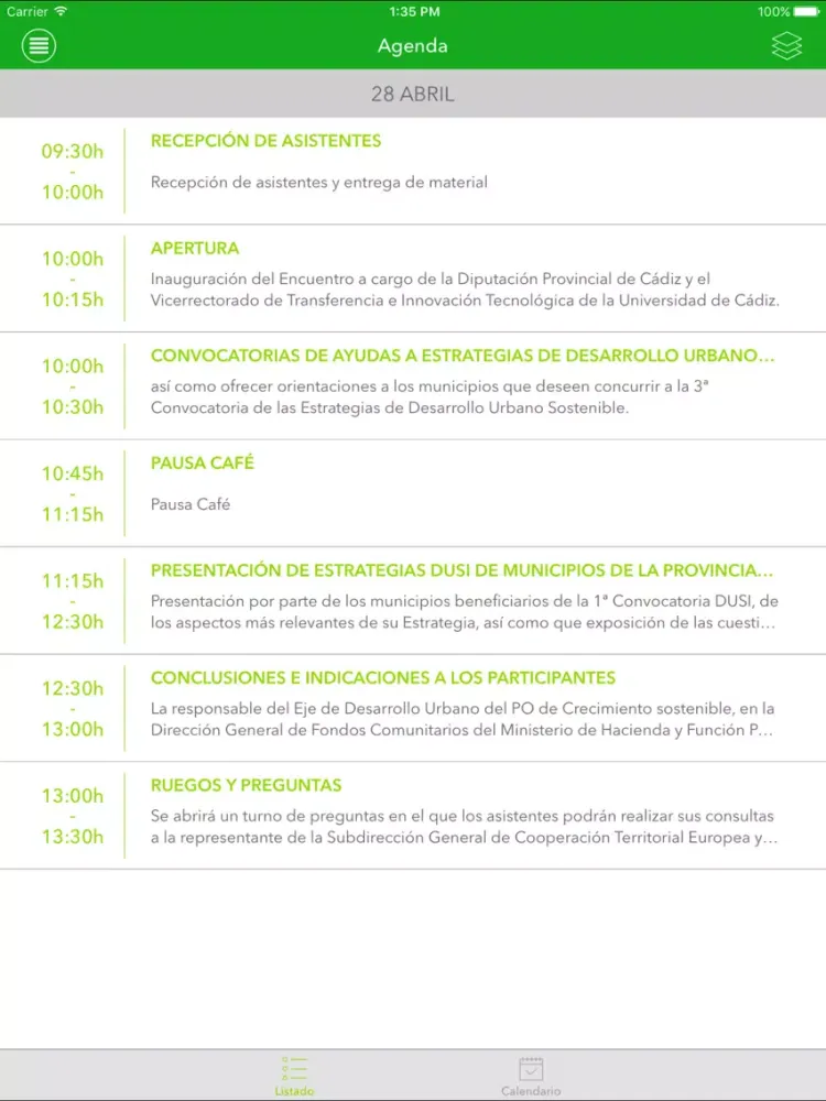 Zrzuty ekranu ENCUENTRO DUSI-ITI CÁDIZ iPad 