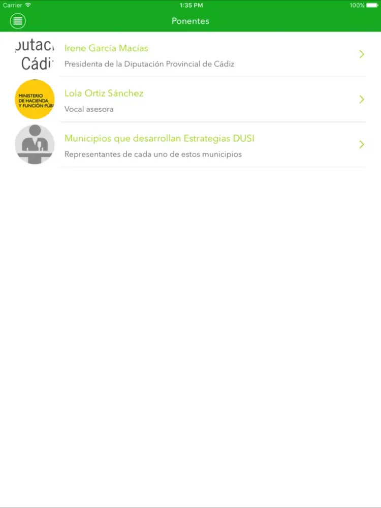 Zrzuty ekranu ENCUENTRO DUSI-ITI CÁDIZ iPad 