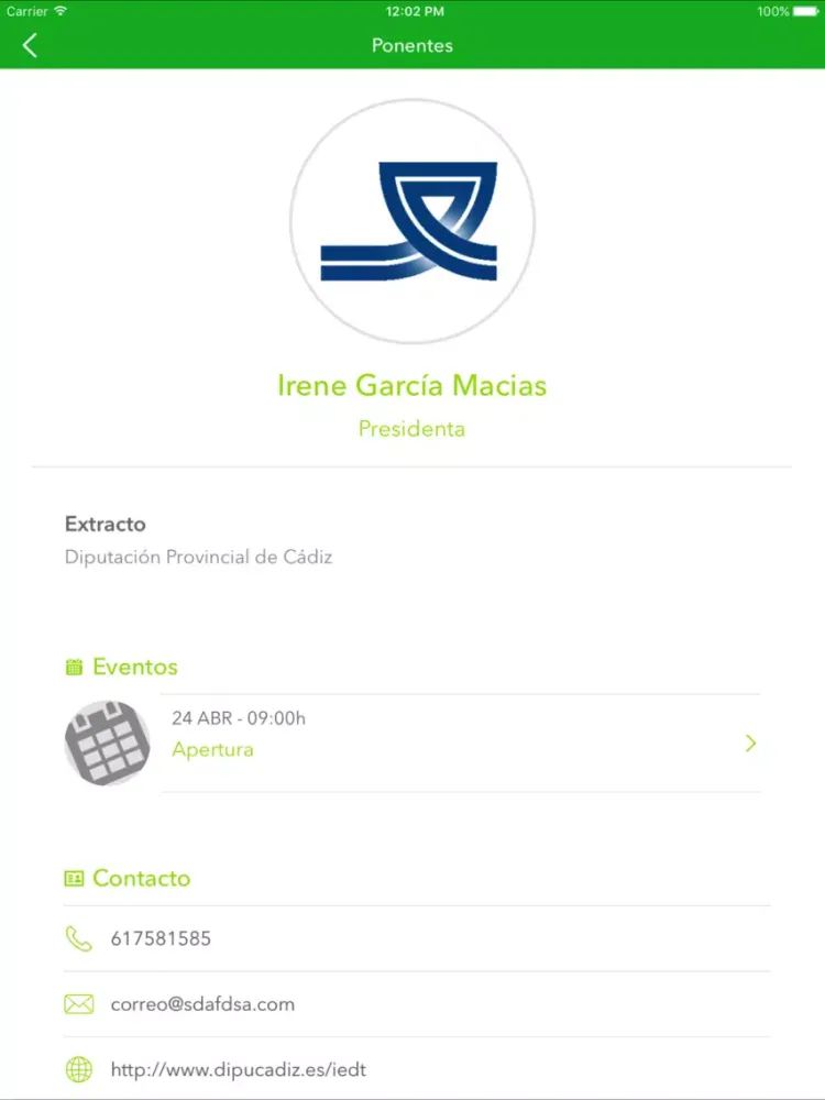 Zrzuty ekranu ENCUENTRO DUSI-ITI CÁDIZ iPad 