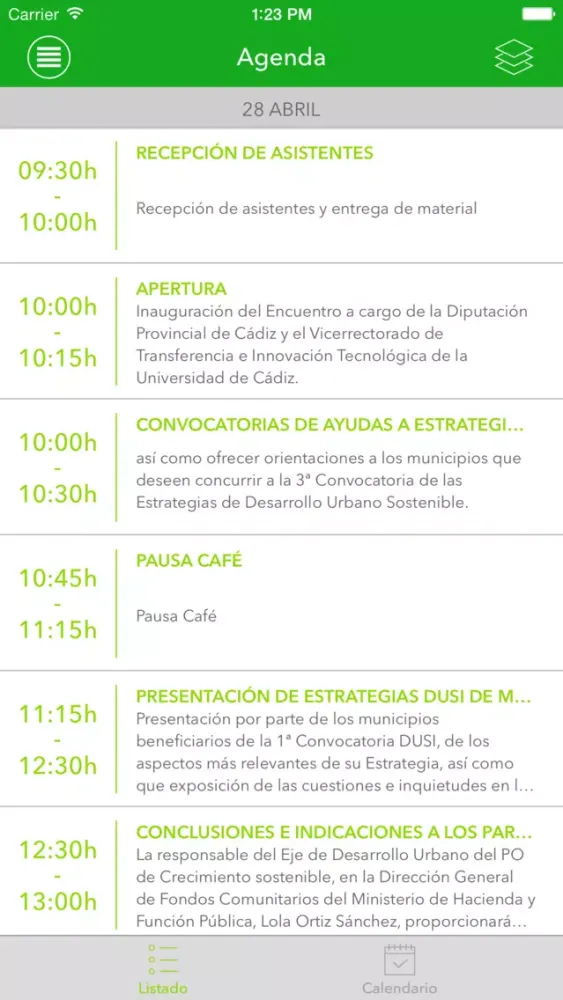 Zrzuty ekranu ENCUENTRO DUSI-ITI CÁDIZ