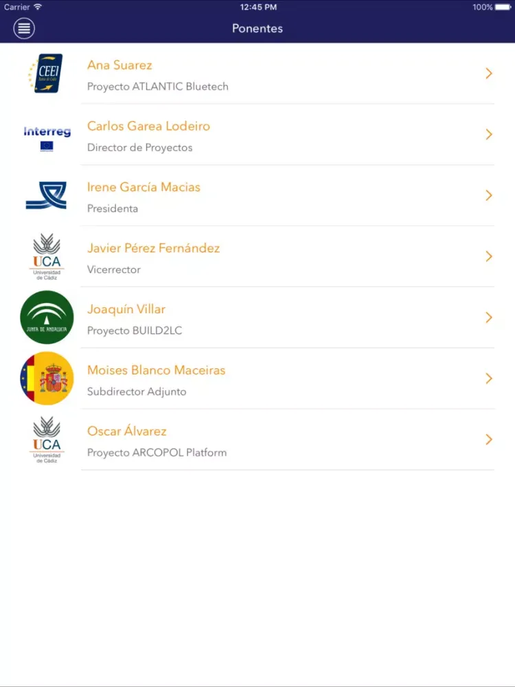 Jornada ITI OTRI-UCA iPad  스크린샷