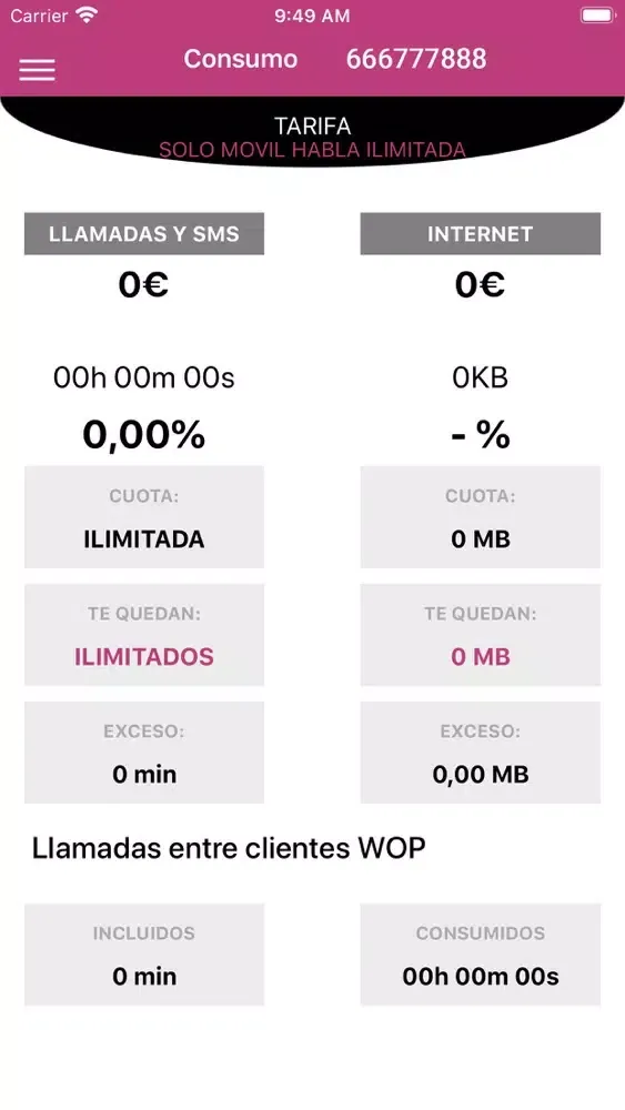 Capturas de tela do WOP móvil