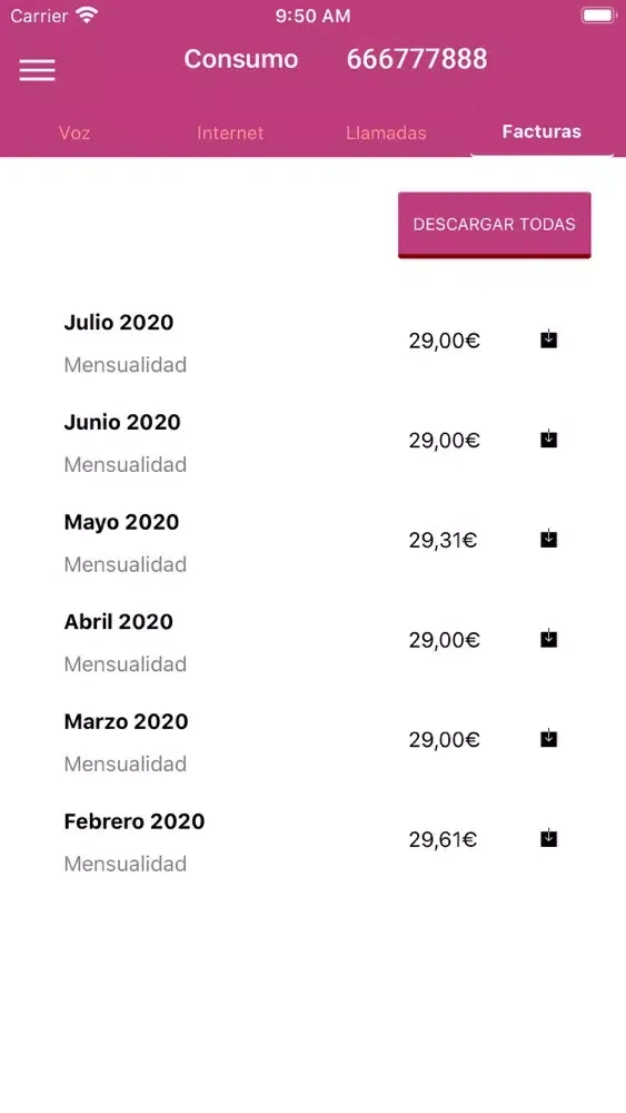 Capturas de tela do WOP móvil