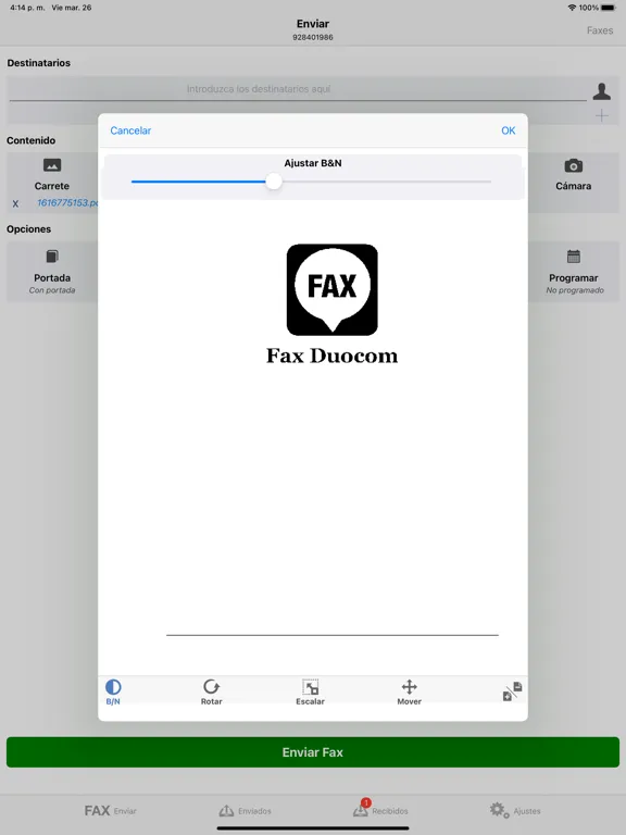 Fax Duocom - Enviar fax online iPad  スクリーンショット