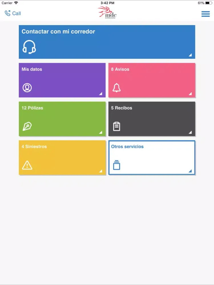 Tangkapan layar Correduría MDC Seguros iPad 