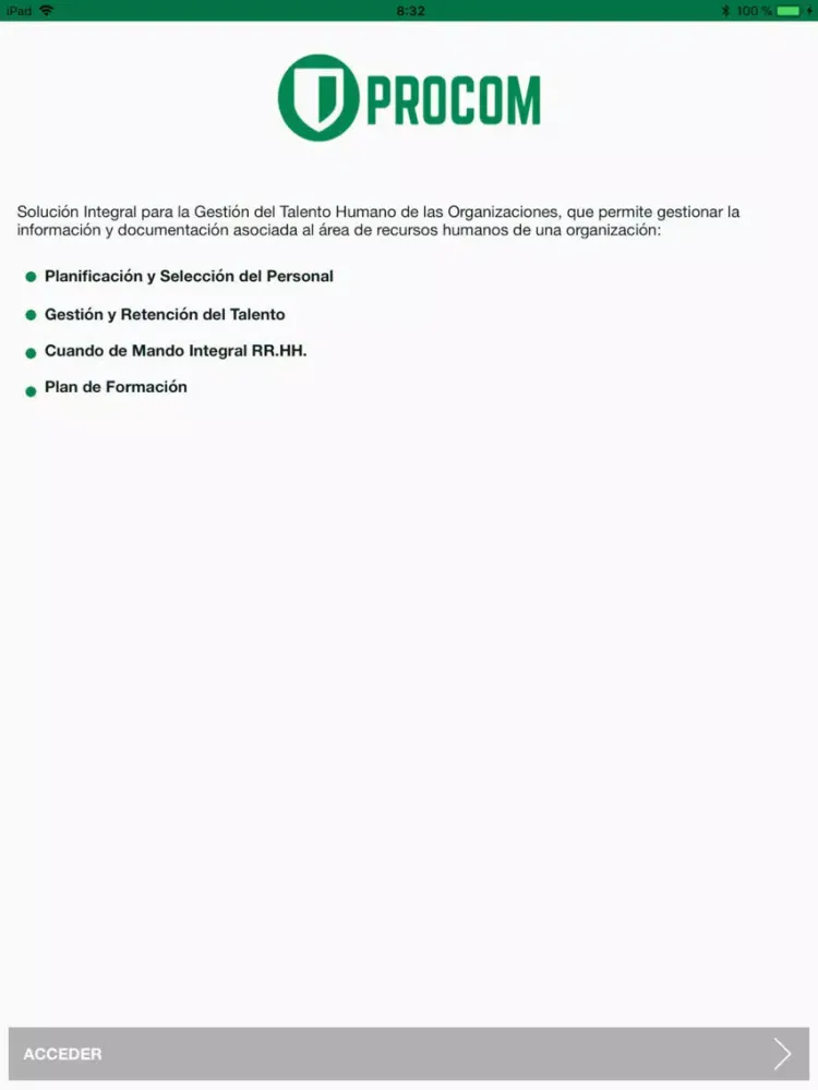 Capturas de pantalla de Procom iPad 