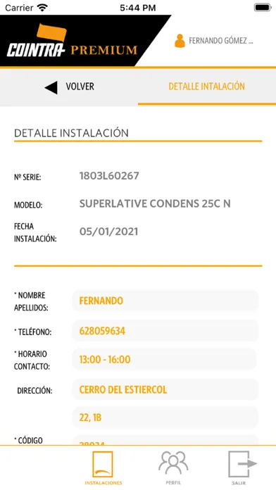 Tangkapan skrin CointraPREMIUM Instaladores