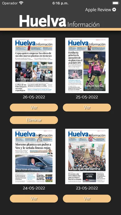 Capturas de tela do Huelva información