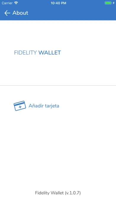 Capturas de tela do Fidelity Wallet