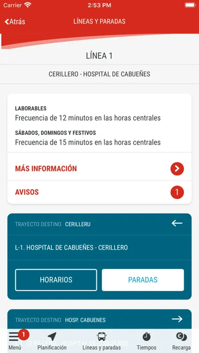 Tangkapan layar Gijón EMTUSA