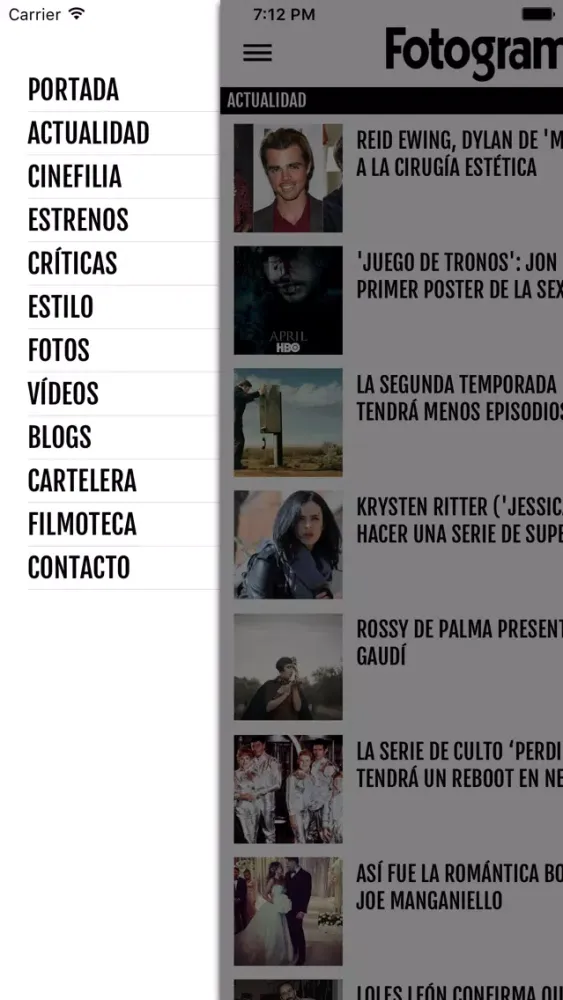 Captures d'écran de FOTOGRAMAS: Actualidad, cartelera, cines, estrenos