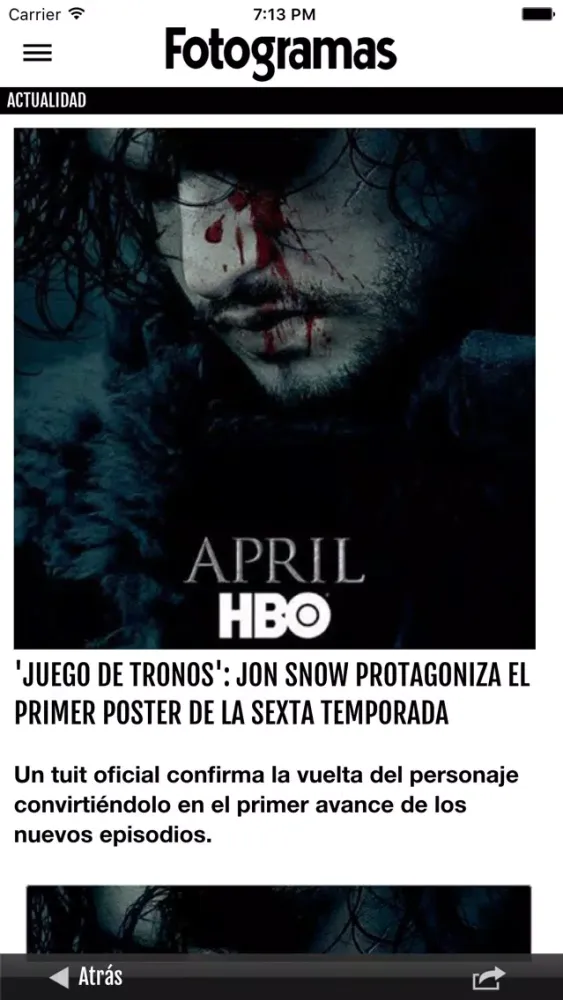 Captures d'écran de FOTOGRAMAS: Actualidad, cartelera, cines, estrenos