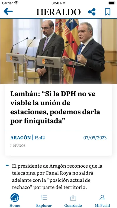Tangkapan layar Heraldo de Aragón