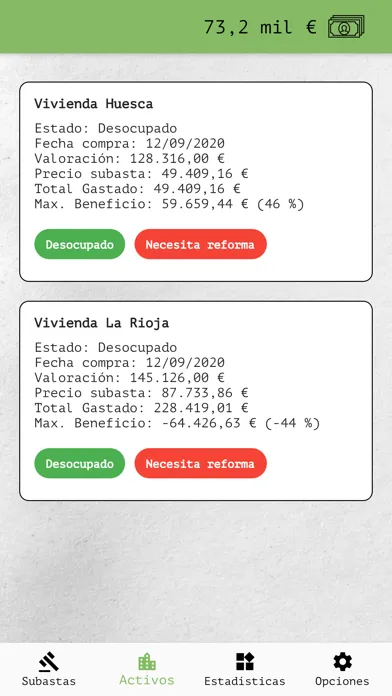 Subastas BOE Simulator سکرین شاٹس