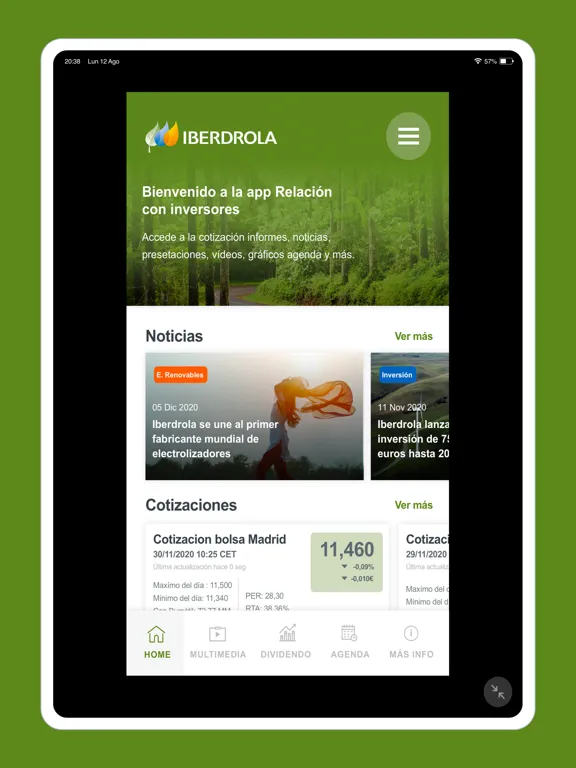 Скриншоты IBERDROLA Investors Relations iPad 
