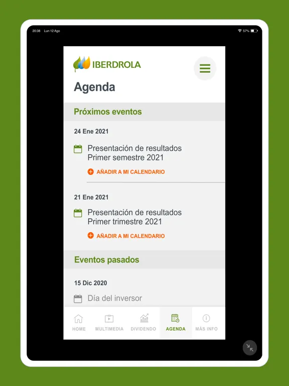 Скриншоты IBERDROLA Investors Relations iPad 